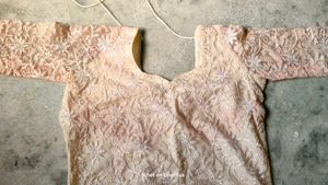 Peach Floral Embroidered Kurti