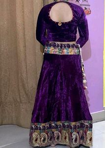 Purple Velvet Lehenga