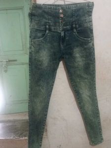 High Waisted Acid Wash Jeans