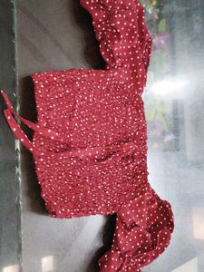 Red Polka Dot Crop Top