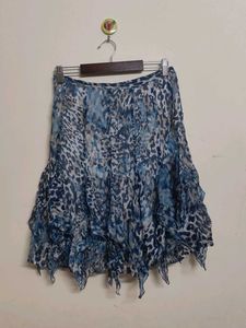 Animal Print Ruffle Skirt