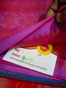 Blue &amp; Pink Silk Saree