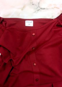 Burgundy Peplum Top