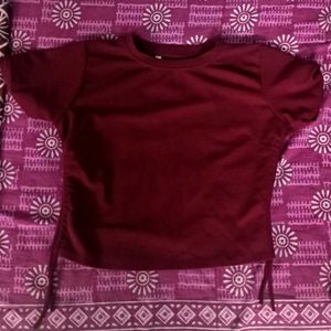 Maroon Crop Top