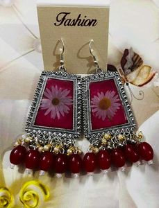 Floral Drop Earrings 2 Pairs Combo