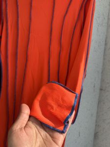 Orange Long Sleeve Mini Dress