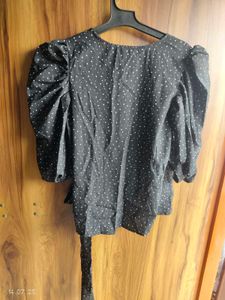 Polka Dot Wrap Top
