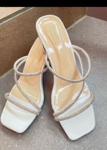 Glitter White Heels 👠