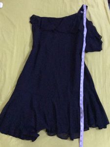 Zara One Shoulder Black Dress Size M(Bust 36-38)