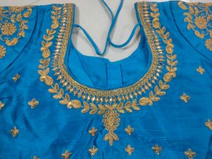 Turquoise Embroidered Blouse