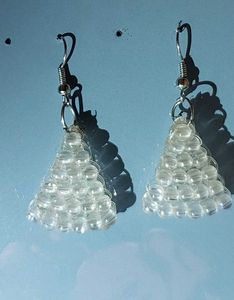 Beaded Triangle Dangle Earrings