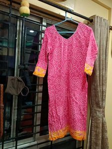 Pink Printed Kurta Suit Set