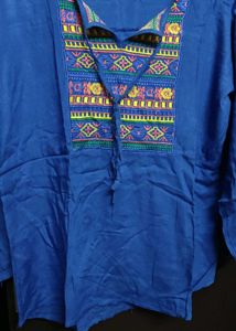 Blue Embroidered Top