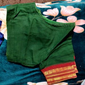 💚Elegant Green Saree Blouse