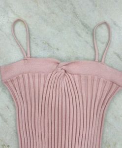Ribbed Pink Crop top sleeveless bodycon 💌