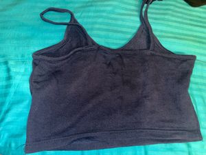 Blue &#39;Babe&#39; Crop Top