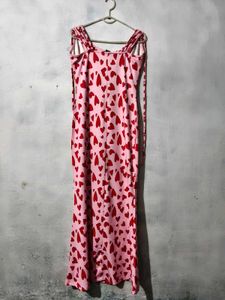 Heart Print Mini Dress Size : M