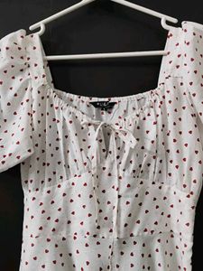 Chic Heart Shape Polka Dot Midi Dress