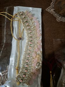 Pink Beaded Indian Jewelry Set