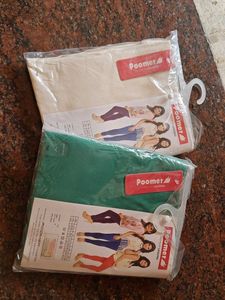 Premium Poomer Leggings Cream And Light Green