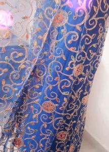 Embroidered Blue Cardigan