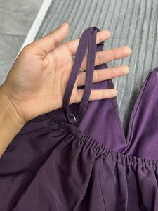 Elegant Purple Tie-Waist Top