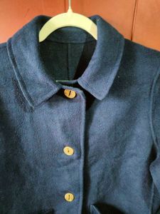 Navy Blue Wool Coat