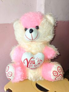 Cute Pink & White Teddy Bear