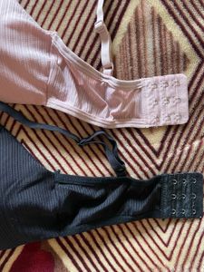 Combo Of 2 Bralettes, Pink And Black
