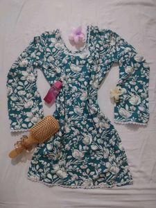 Handmade short kurti printed 💚💗🎀