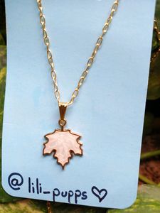 Aesthetic White Leaf Necklace 🍃 ✨️