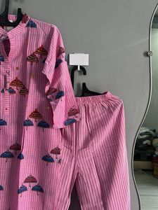 Pink Printed Kurta Set (XL)