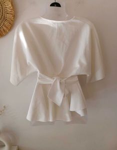 Cute White Wrap Top