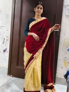 Elegant Velvet Saree
