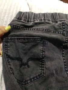 Charcoal Color Mommy Jeans