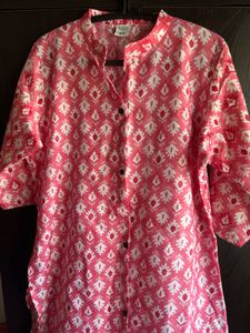 Stylish Pink Printed Kurta Set