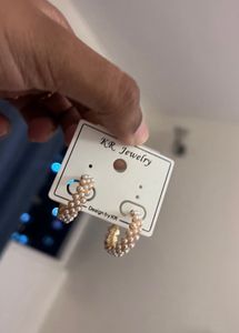 Pearl Hoop Earrings💎
