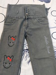 Gray Hello Kitty Jeans