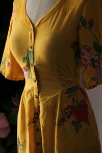 Pantaloons Floral Yellow Maxi Dress With Pockets