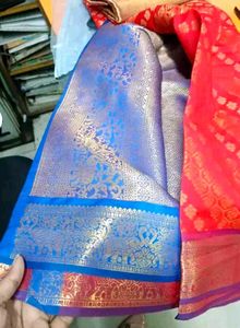 Banarasi Silk Red Ari Work Saree With Blouse