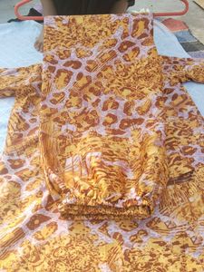 Printed Kurti &amp; Bottom Set ✨ | Size S–M | Soft Fab