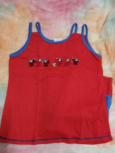 Blue Red Night Dress Capri