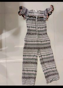 Trendy Pink &amp; Black Geometric Print Jumpsuit