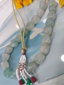 Aqua Jade precious Stone handmade Necklace