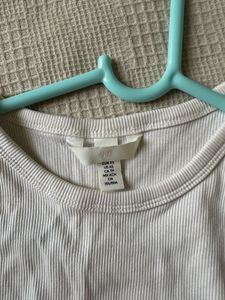 White Ribbed Tank Top And Skirt