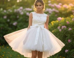 Elegant White Lace Dress for Girls ✨