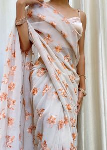 Floral Embroidered Saree