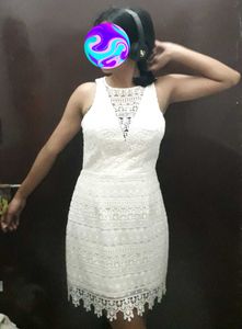 White Lace Mini Dress