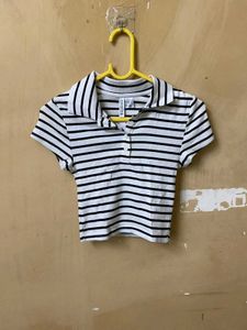 Ribbed Polo Top