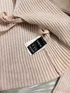 Ribbed Tie Front Crop Top